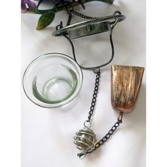 Hanging Solar Blue Bird Feeder Wild Birdfeeders Outside Outdoor Wire Bell Glass - Picture 6 of 7